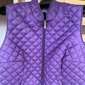 Karen Scott purple quilted vest